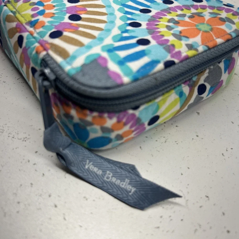 Vera Bradley Hard Shell Jewelry Travel Case Zip Organizer Multicolor Floral